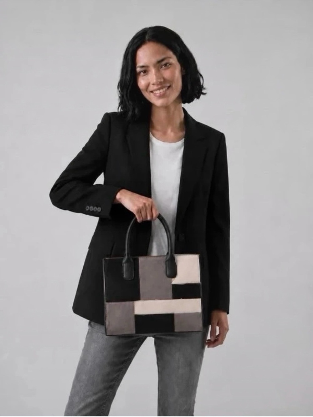 NWT Giani Bernini Genuine Suede
Structured Colorblock Tote